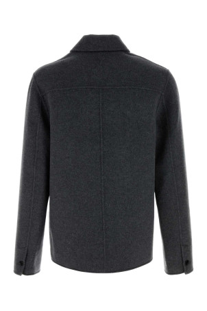 Темно-сіра фланелева куртка Grey AMI (HJK844WV0022) AMI PARIS Темно-сіра фланелева куртка Grey AMI (HJK844WV0022) AMI PARIS