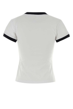 Біла бавовняна футболка Blue GANNI (T4336) Біла бавовняна футболка Blue GANNI (T4336)