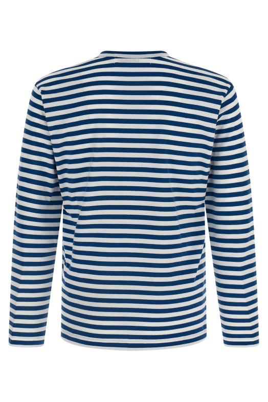 Футболка с логотипом и полосками Синяя COMME DES GARÇONS PLAY AXT1642