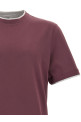 Двухслойная футболка бордового цвета BRUNELLO CUCINELLI M0B137427CTF75