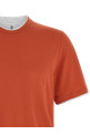 Двухслойная футболка оранжевого цвета BRUNELLO CUCINELLI M0B137427CBQ04