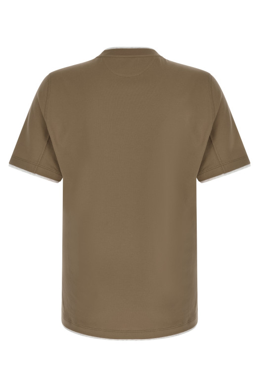 Двухслойная футболка Зеленая BRUNELLO CUCINELLI M0B137427CHQ14