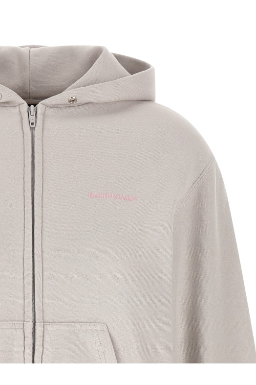 Logo embroidery hoodie Gray