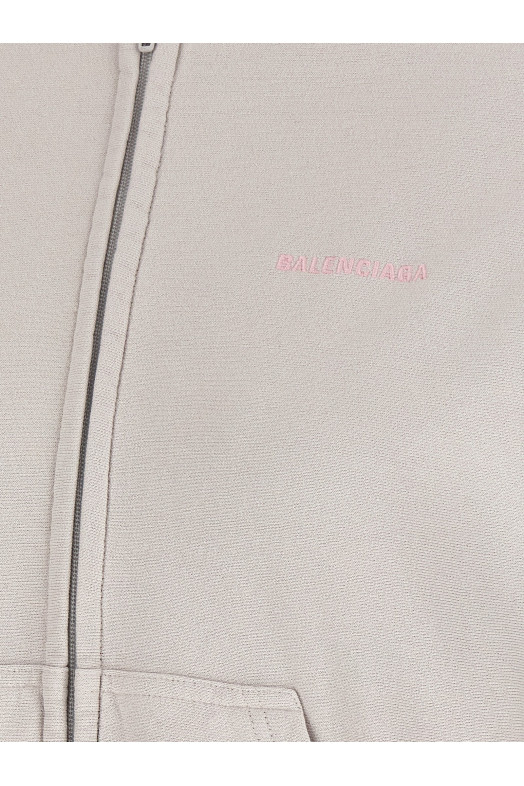 Logo embroidery hoodie Gray