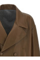 Двубортное кожаное пальто коричневого цвета FENDI FPJ897AQOIF1LUZ