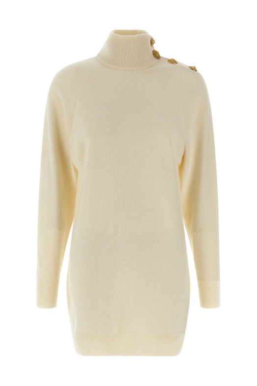 Кашемірове вовняне плаття Бежеве BALMAIN FF0R9382KI870KA Кашемірове вовняне плаття Бежеве BALMAIN FF0R9382KI870KA