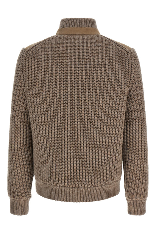 Куртка-бомбер из овчины Бежевая BRUNELLO CUCINELLI MPMVS2060CYQ48