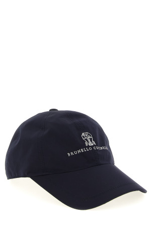 Кепка з вишитим логотипом, синя BRUNELLO CUCINELLI MD4799187PCVK46 Кепка з вишитим логотипом, синя BRUNELLO CUCINELLI MD4799187PCVK46