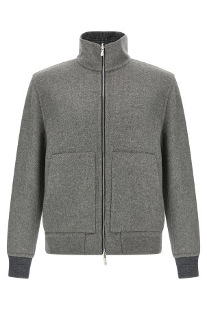Cashmere reversible bomber jacket Gray Cashmere reversible bomber jacket Gray