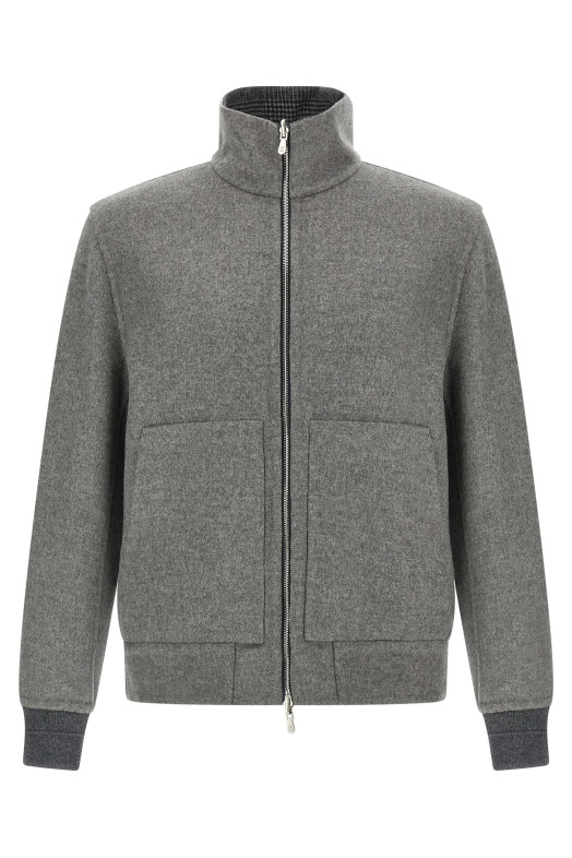 Cashmere reversible bomber jacket Gray Cashmere reversible bomber jacket Gray