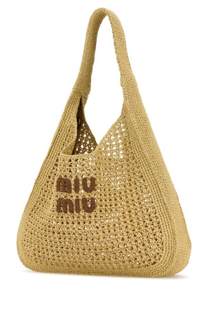 Beige crochet shopping bag MIU MIU (5BC116VOOMADO1) Beige crochet shopping bag MIU MIU (5BC116VOOMADO1)