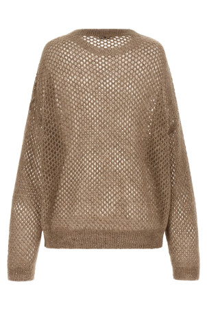 'Dazzling Mesh' sweater Brown