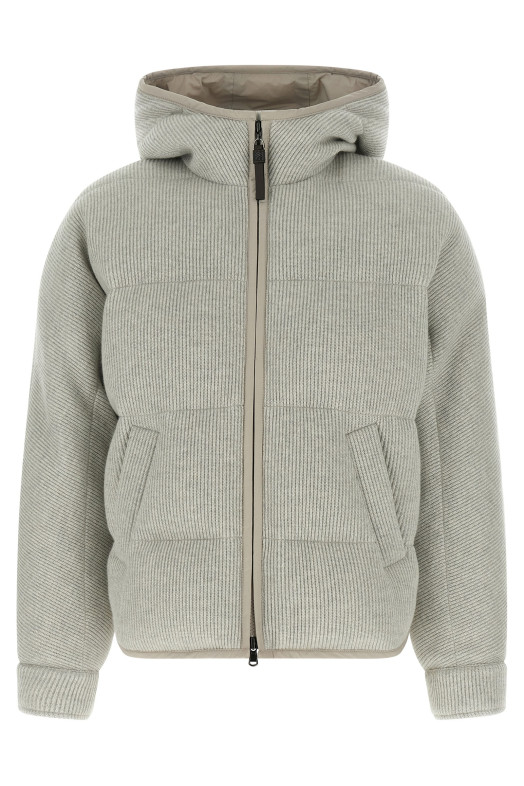 Пуховик из шерсти Lame Silver BRUNELLO CUCINELLI M01ET7728CCW76 Пуховик из шерсти Lame Silver BRUNELLO CUCINELLI M01ET7728CCW76