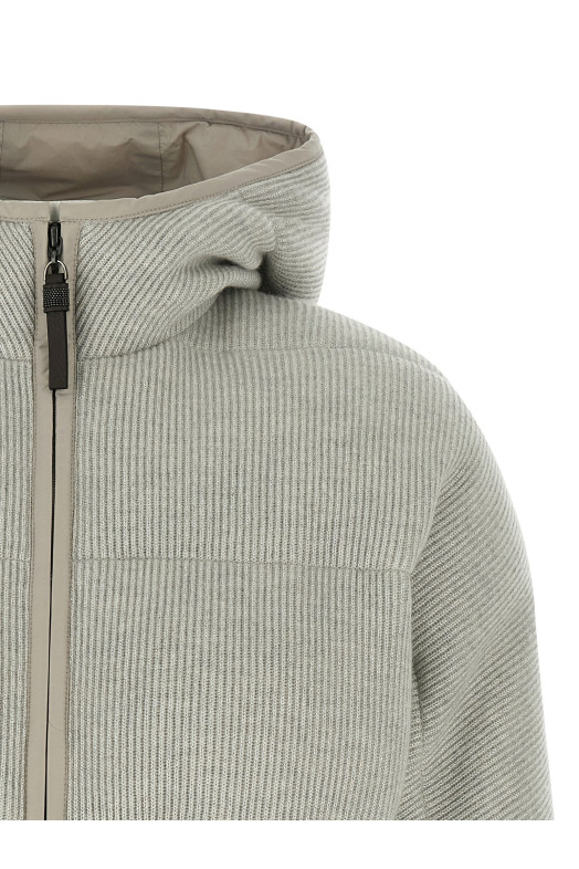 Пуховик из шерсти Lame Silver BRUNELLO CUCINELLI M01ET7728CCW76 Пуховик из шерсти Lame Silver BRUNELLO CUCINELLI M01ET7728CCW76