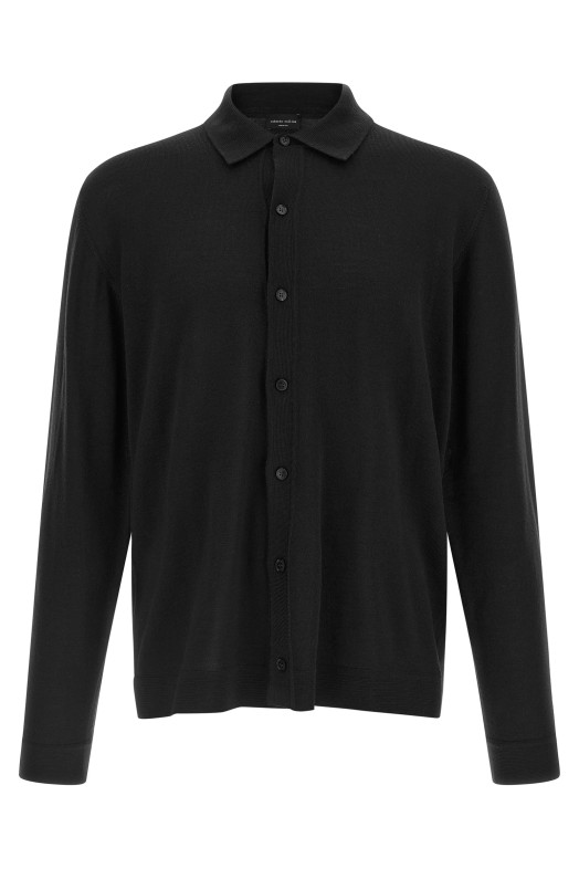 Кардиган из мериносовой шерсти Черный ROBERTO COLLINA 253M01005M0109