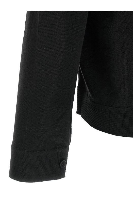 Кардиган из мериносовой шерсти Черный ROBERTO COLLINA 253M01005M0109