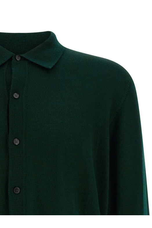 Кардиган из мериносовой шерсти Зеленый ROBERTO COLLINA 253M01005M0126