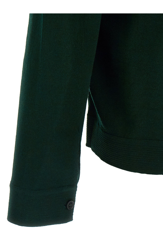 Кардиган из мериносовой шерсти Зеленый ROBERTO COLLINA 253M01005M0126