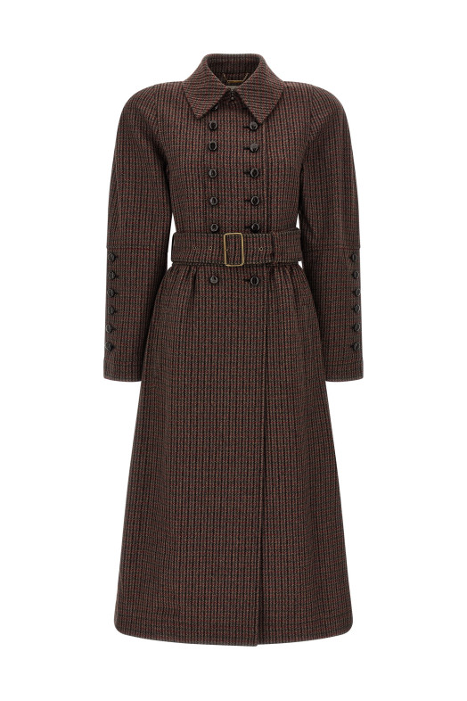 Двубортное пальто коричневого цвета CHLOÉ CH25WMA61169990 Двубортное пальто коричневого цвета CHLOÉ CH25WMA61169990