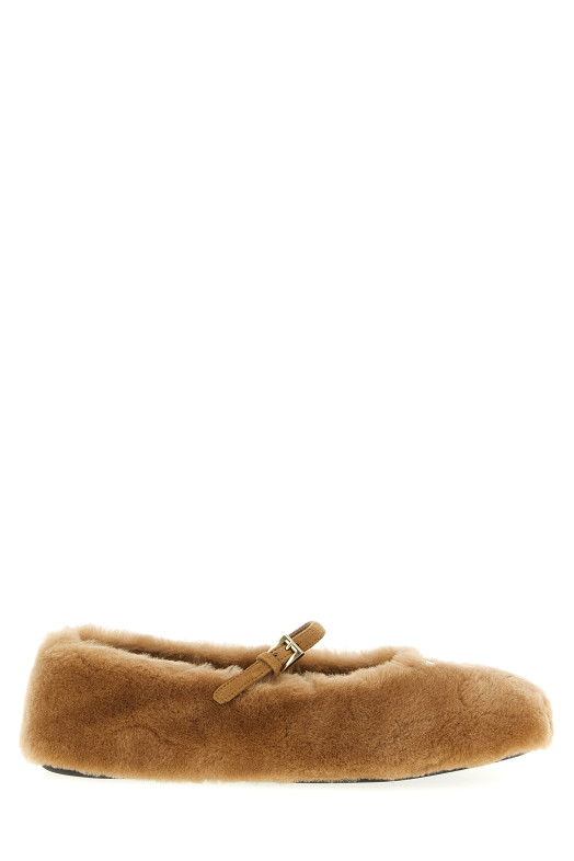 Балетки из овчины Бежевые PRADA 1F159OF005173F098L Балетки из овчины Бежевые PRADA 1F159OF005173F098L