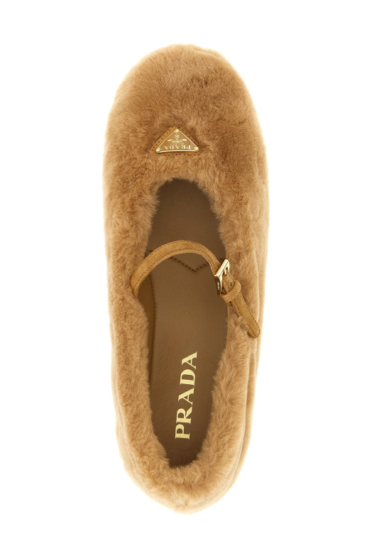 Балетки из овчины Бежевые PRADA 1F159OF005173F098L Балетки из овчины Бежевые PRADA 1F159OF005173F098L