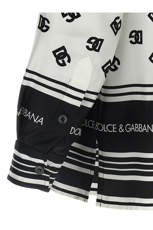 Сорочка DG з принтом Чорно-сіра DOLCE & GABBANA F5S48THI1Z6HA9CN Сорочка DG з принтом Чорно-сіра DOLCE & GABBANA F5S48THI1Z6HA9CN
