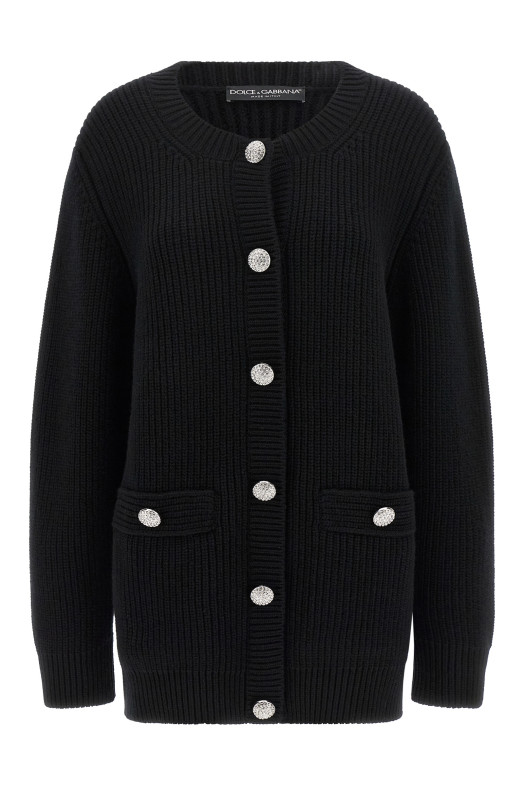 Jewel buttons cardigan Black