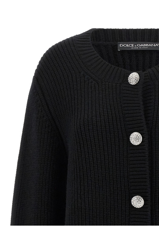 Jewel buttons cardigan Black