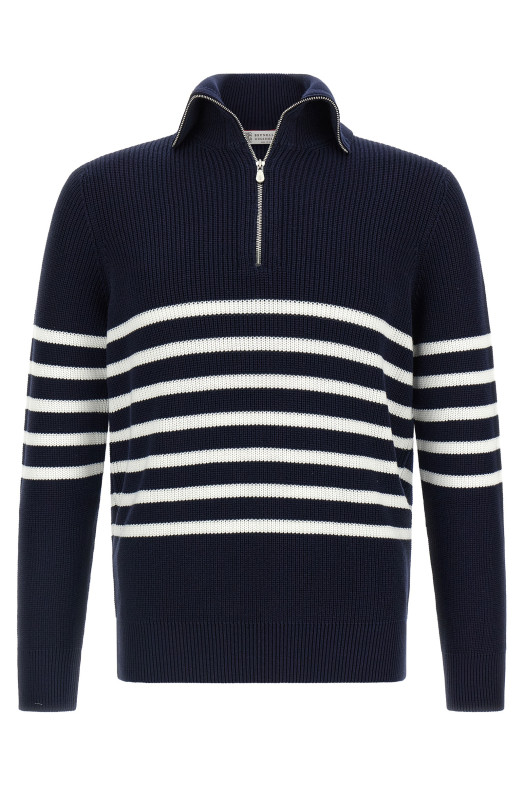 English half-ribbed sweater Blue
