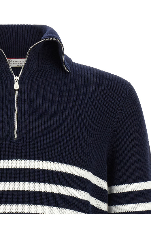 English half-ribbed sweater Blue