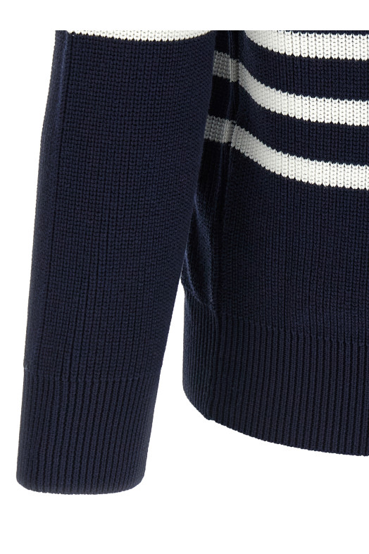 English half-ribbed sweater Blue