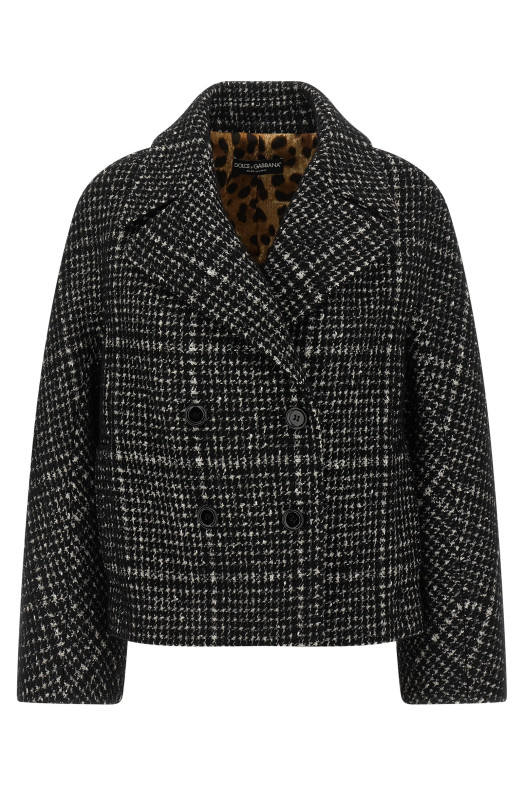 Пальто в клетку Черно-серое DOLCE & GABBANA F27GDTFQZAOS8100 Пальто в клетку Черно-серое DOLCE & GABBANA F27GDTFQZAOS8100