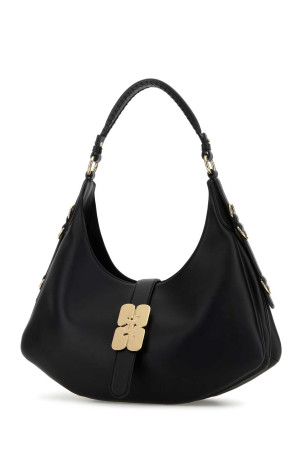 Black leather small Kat shoulder bag GANNI (A6998)