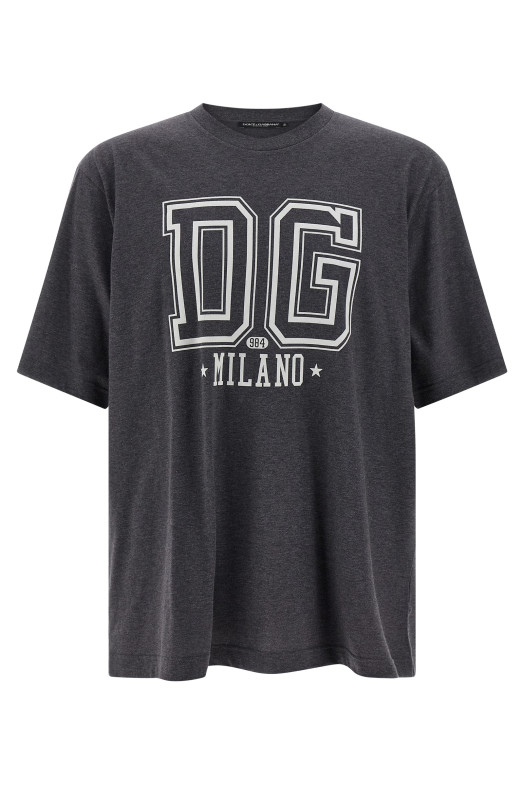 Флокована футболка Сіра DOLCE & GABBANA G8PN9TG7PLQS8292 Флокована футболка Сіра DOLCE & GABBANA G8PN9TG7PLQS8292