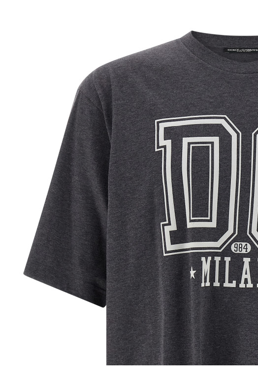 Флокована футболка Сіра DOLCE & GABBANA G8PN9TG7PLQS8292 Флокована футболка Сіра DOLCE & GABBANA G8PN9TG7PLQS8292