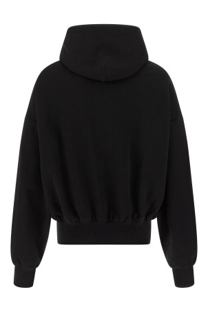 Flocked print hoodie Black-grey Flocked print hoodie Black-grey
