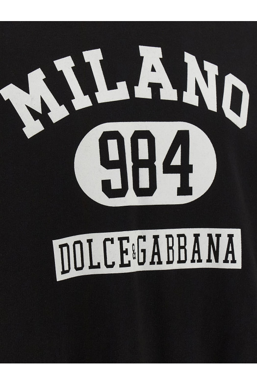 Худі з флокованим принтом Чорно-сірий DOLCE & GABBANA G9BJGTG7PLPN0000 Худі з флокованим принтом Чорно-сірий DOLCE & GABBANA G9BJGTG7PLPN0000