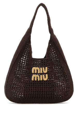 Коричнева в'язана сумка для покупок MIU MIU (5BC116VOOMADO1) Коричнева в'язана сумка для покупок MIU MIU (5BC116VOOMADO1)