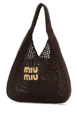 Коричнева в'язана сумка для покупок MIU MIU (5BC116VOOMADO1) Коричнева в'язана сумка для покупок MIU MIU (5BC116VOOMADO1)