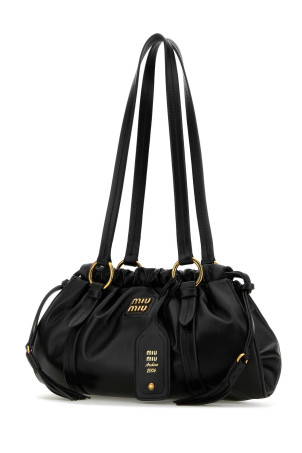 Black nappa leather Joie shopping bag Black MIU MIU (5BG306ACSW)