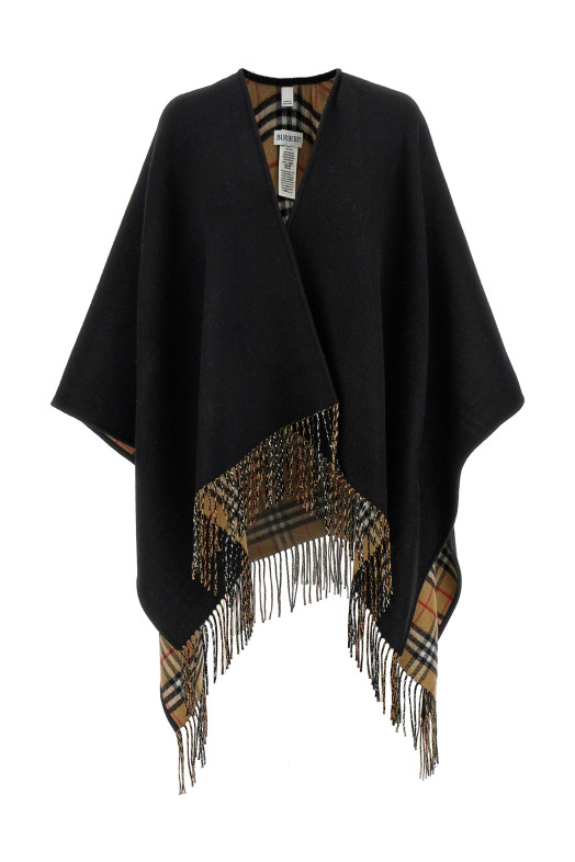 Fringed cape Black Fringed cape Black
