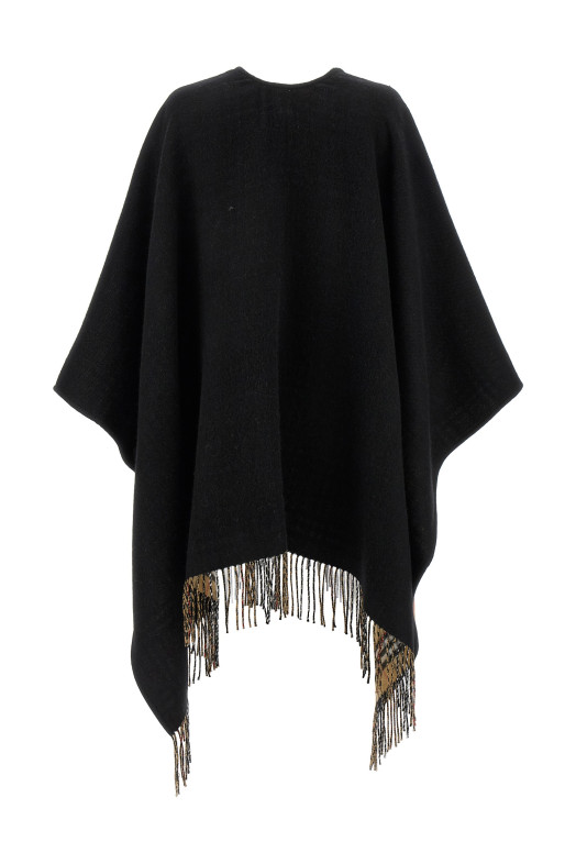 Fringed cape Black Fringed cape Black