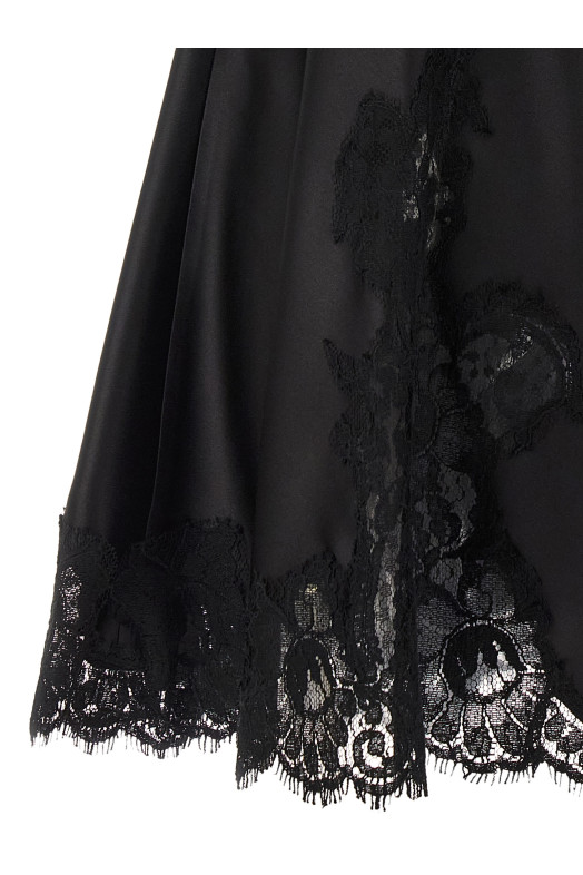 Сукня з атласу та мережива Чорна DOLCE & GABBANA F60FFTFURAGN0000 Сукня з атласу та мережива Чорна DOLCE & GABBANA F60FFTFURAGN0000