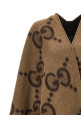 'Jumbo GG' reversible cape Brown