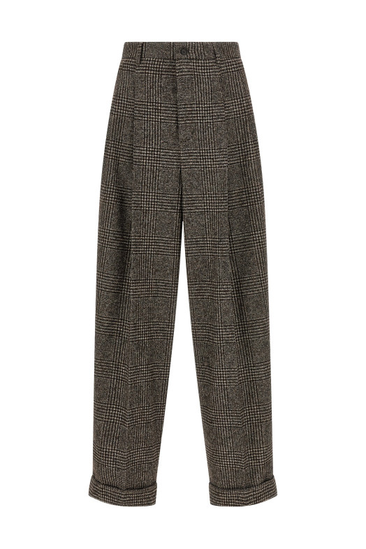 Prince of Wales Wool pants Brown