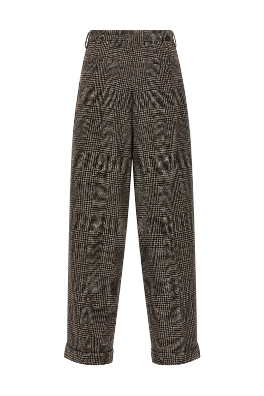 Prince of Wales Wool pants Brown