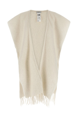 Bouclé yarn cape White Bouclé yarn cape White