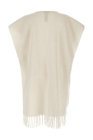 Bouclé yarn cape White Bouclé yarn cape White