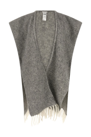 Bouclé yarn cape Gray Bouclé yarn cape Gray