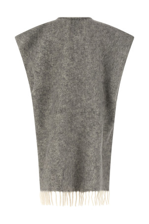 Bouclé yarn cape Gray Bouclé yarn cape Gray